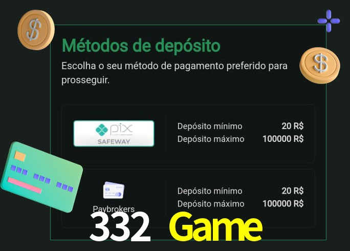 O cassino 332 Game oferece uma grande variedade de métodos de pagamento